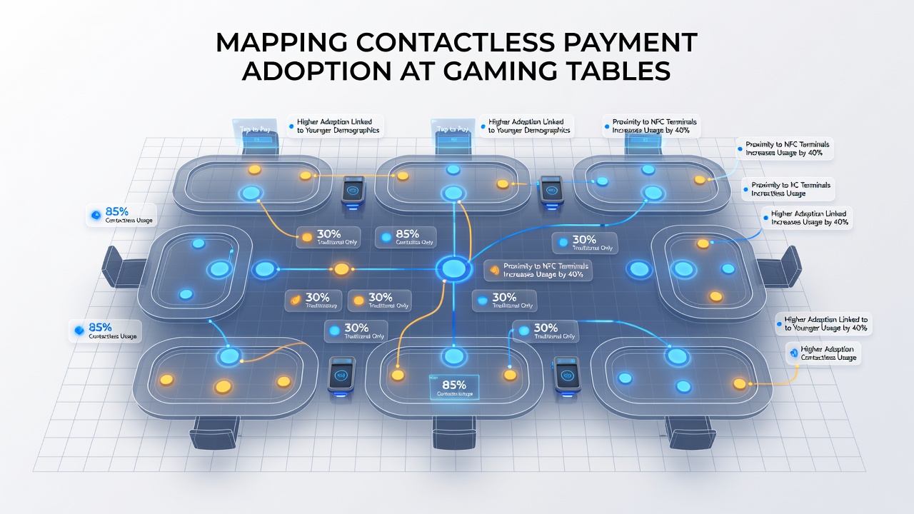 Players at a roulette table using mobile phones and contactless cards for quick buy-ins while the dealer manages the wheel