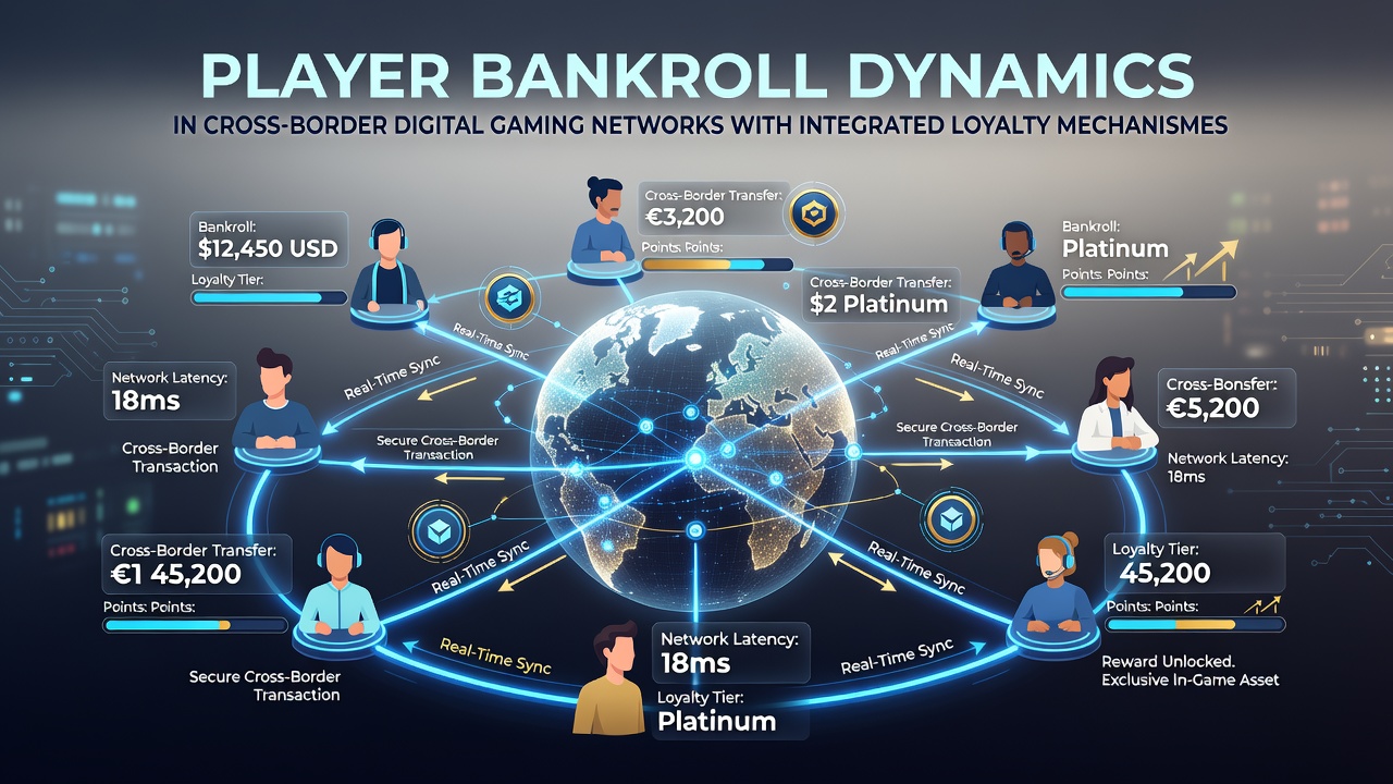 Cross-border digital gaming networks showing interconnected platforms with loyalty integration points